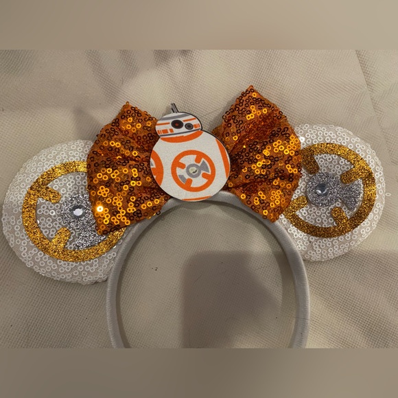2 Star Wars Sequin Bow Headband Set - Blue and Orange adult or kids - Picture 7 of 7